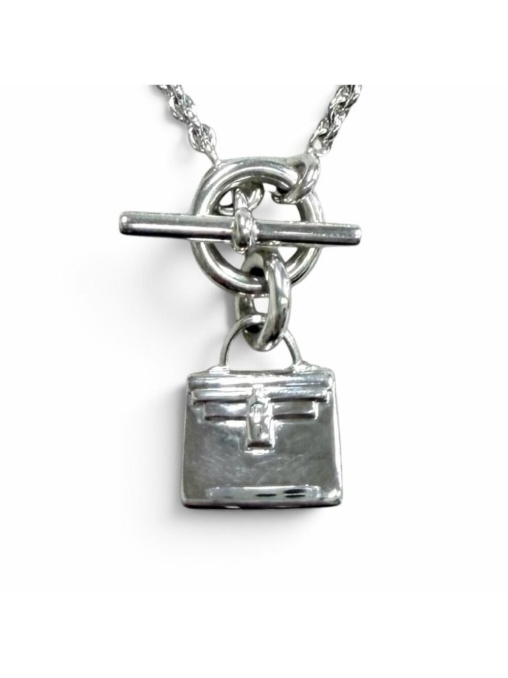 Hermes Amulette Necklace Kelly Pendant Silver